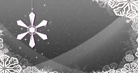 Elegant Snowflake Christmas Ornament on Grey Background