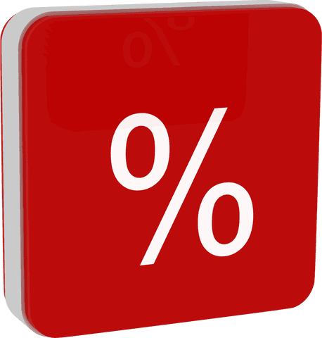 Transparent Red Percent Icon with White Symbol - Download Free Stock Videos Pikwizard.com