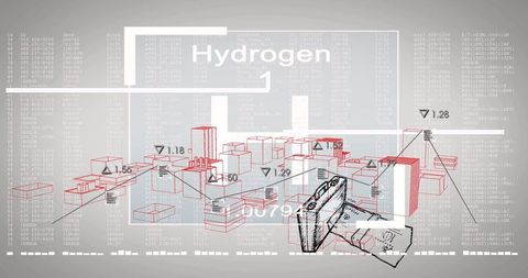 Futuristic Hydrogen Data Visualization with 3D Structures