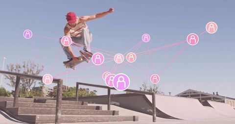 Dynamic Skateboarder Soaring in Cityscape