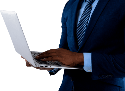 transparent businessman in suit using laptop in building image - Download Free Stock Videos Pikwizard.com