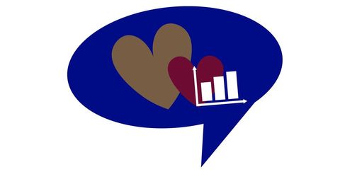 Social Media Analytics with Heart Icons Overlay