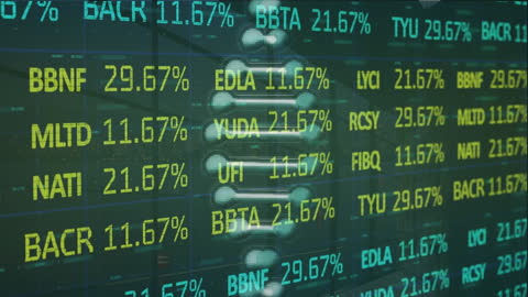Digital Stock Market Data Overlays Virtual Space