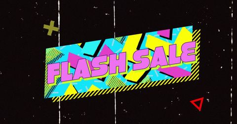 Retro Flash Sale Banner with Abstract Shapes