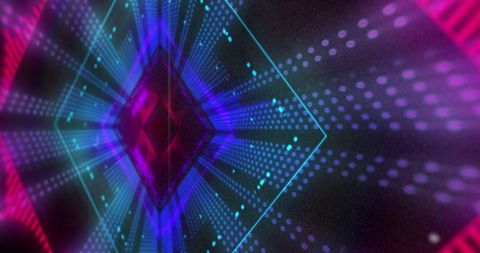 Vibrant Diamond-Shaped 3D Light Patterns on Black Background - Download Free Stock Images Pikwizard.com