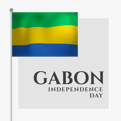 Gabon Independence Day Celebration Banner with National Flag - Download Free Stock Templates Pikwizard.com