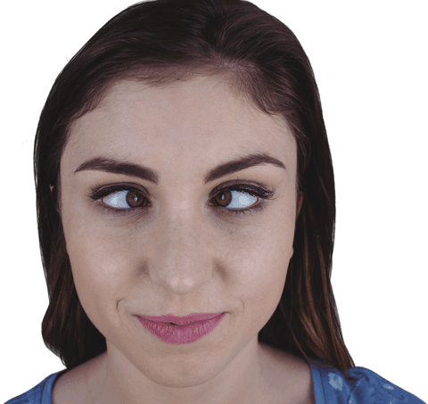 Woman Crossed Eyes Close-Up Transparent Background