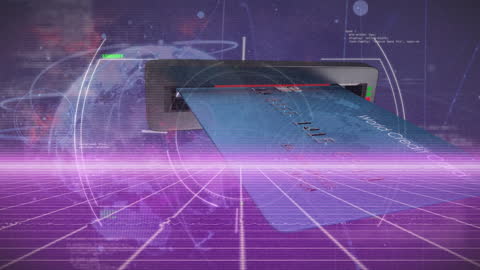 Digital Banking Security with Futuristic Data Interface Visualization