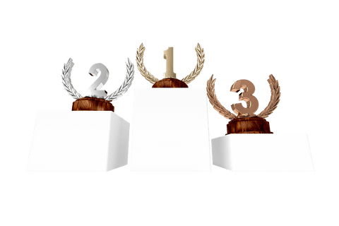 transparent golden silver bronze trophies on three-tier podium - Download Free Stock Videos Pikwizard.com
