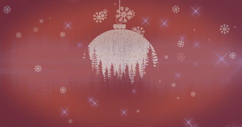 Festive Christmas Bauble Animation with Falling Snowflakes - Download Free Stock Images Pikwizard.com