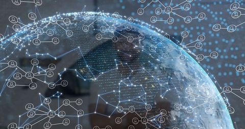 Global Delivery Network with Courier and Earth Connection Visuals