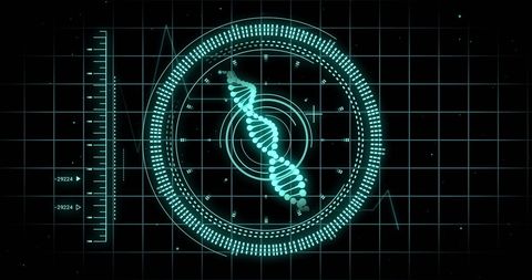 Futuristic DNA Science and Data Processing Interface - Download Free Stock Images Pikwizard.com