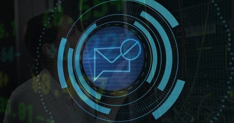 Digital Mail Communication Interface with Data Processing Elements - Download Free Stock Images Pikwizard.com