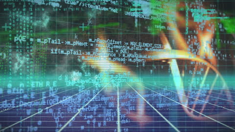 Futuristic DNA Data and Grid Network Technology Concept