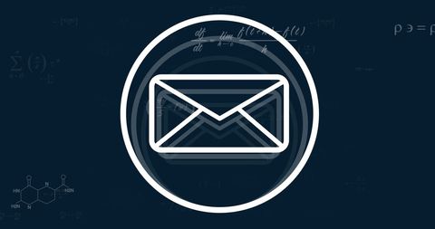 Digital Data Processing with Email Icon and Mathematical Elements - Download Free Stock Images Pikwizard.com