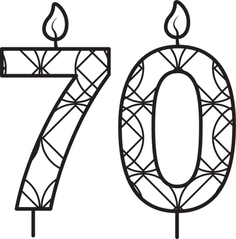 Black 70 Birthday Candle with Elegant Pattern on Transparent Background - Download Free Stock Videos Pikwizard.com