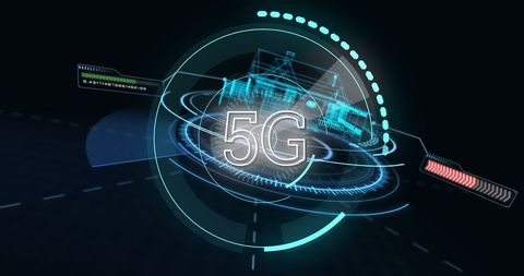 Futuristic 5G Technology with Connected Home Motif