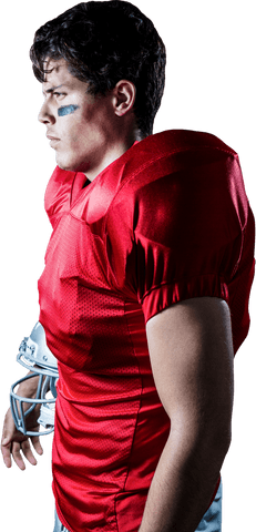 Transparent view side played defiant determined football sportsman