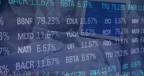 Person Analyzing Stock Market Data on Digital Tablet Technology
