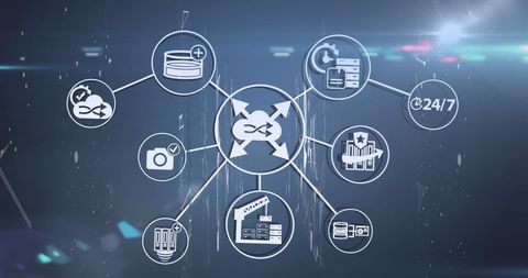 Connected Network Icons Illustrating Global Technology Concepts - Download Free Stock Images Pikwizard.com