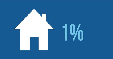 Simple House Icon with Percentage Animation on Blue Background - Download Free Stock Images Pikwizard.com