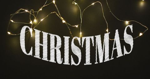 Festive Christmas Greetings with Glowing Fairy Lights