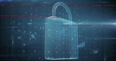 Digital Lock Symbolizing Cybersecurity in Data Processing - Download Free Stock Images Pikwizard.com
