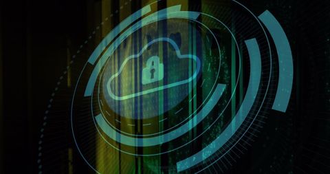 Digital Security Featuring Cloud and Padlock Icon - Download Free Stock Images Pikwizard.com