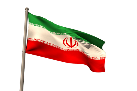 Iran flag illustration on transparent background