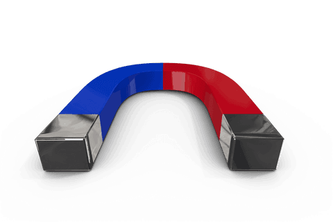 Transparent Illustration of Horseshoe Magnet in Red and Blue Colors - Download Free Stock Videos Pikwizard.com