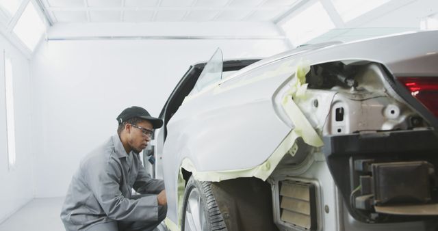 Auto Mechanic Repairing Car Body in Garage - Download Free Stock Images Pikwizard.com