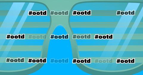 Trendy graphic design with ootd hashtag and sunglasses