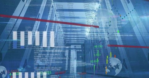 Global Data Processing with Digital Interface and Server Background - Download Free Stock Images Pikwizard.com