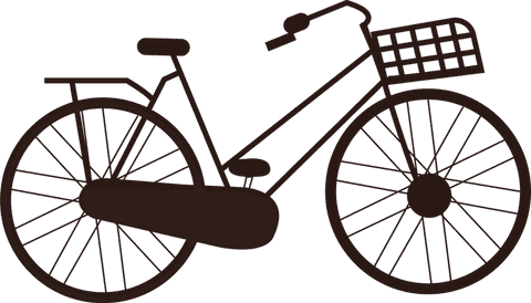 Urban Commuter Bike, Simple Silhouette on Transparent Background