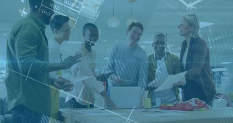 Diverse Group Collaborating on Innovative Business Project