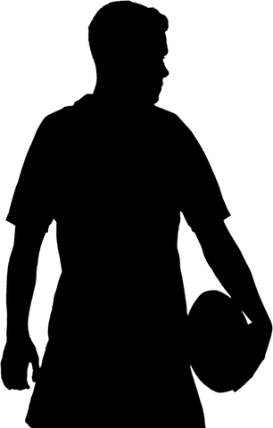 Man silhouette holding basketball on transparent background