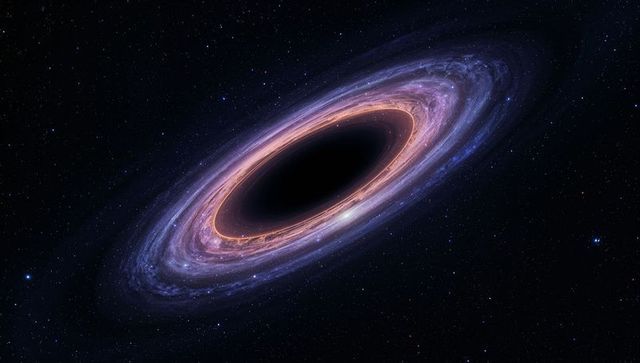 Supermassive black hole with accretion disc in cosmic space