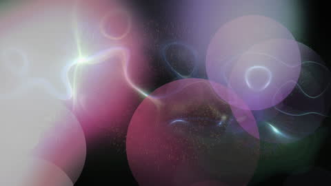 Colorful Abstract Light Waves and Bubbles Background