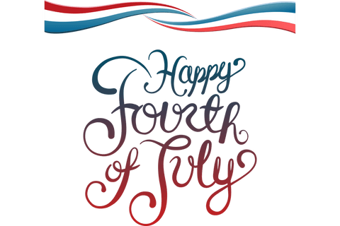 Happy Fourth of July Typography on Transparent Background