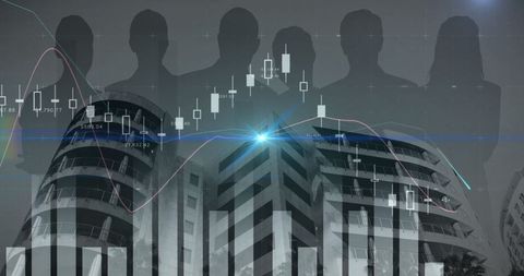 Abstract Financial Data Merging with Cityscape Imagery