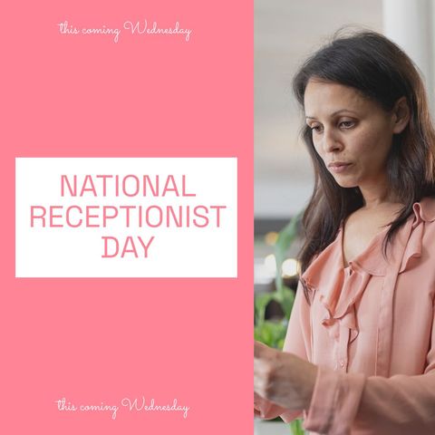 National Receptionist Day Celebration with Focused Professional