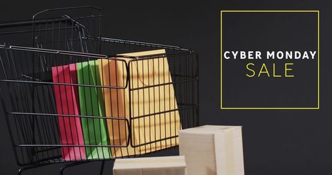 Cyber Monday Sale Alert with Shopping Cart - Download Free Stock Images Pikwizard.com