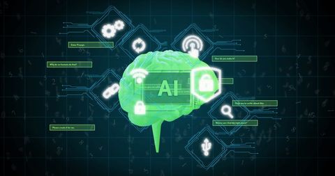 Digital Brain AI Concept with Data Processing Interface - Download Free Stock Images Pikwizard.com