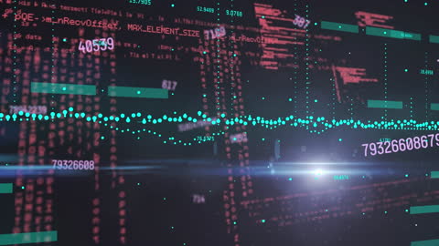 Digital Data Wave with Holographic Analysis Overlay
