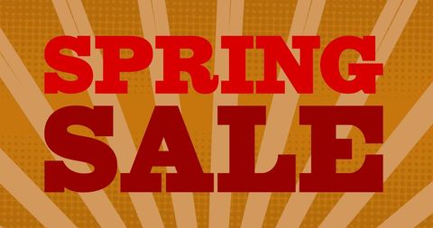 Vibrant Spring Sale Banner with Red Text