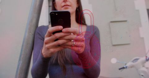 Cyber security and personal devices concept outdoors