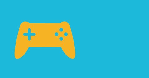 Minimalistic Yellow Gamepad Illustration on Blue Background - Download Free Stock Images Pikwizard.com