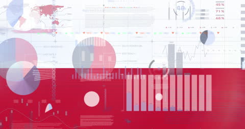 Polish Flag Conceptual Overlay with Data Visualization
