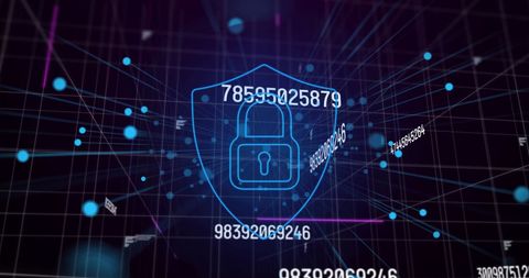 Digital Security Padlock with Dynamic Numbers and Network Connections - Download Free Stock Images Pikwizard.com