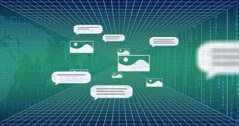 AI Images and Text in Digital Grid Network - Download Free Stock Images Pikwizard.com